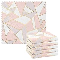 ALAZA Dish Towels Kitchen Cleaning Cloths Rose Gold Pink Geometry Marble Dish Cloths Super Absorbent Kitchen Towels Lint Free Bar Tea Soft Towel Kitchen Accessories Set of 6,11