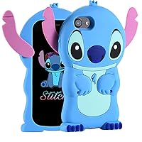 Cases for iPhone 5S 5C 5 Case, Lilo Stitch Cute 3D Cartoon Unique Soft Silicone Animal Rubber Character Shockproof Anti-Bump Protector Boys Kids Girls Gifts Cover for iPhone 5S/5/5C/S