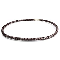 Necklace K14 Gold Clasp Genuine Leather Diameter 5mm Color And Length Custom-made Round 1750GN