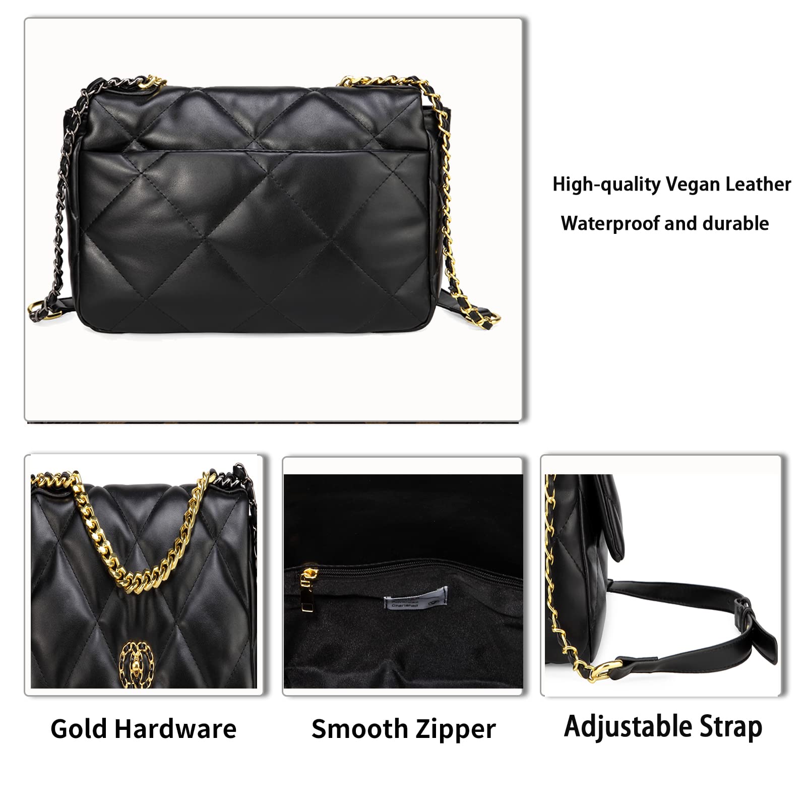 Crossbody Bags for Women Vegan Leather Handbags Classic Tote Purse