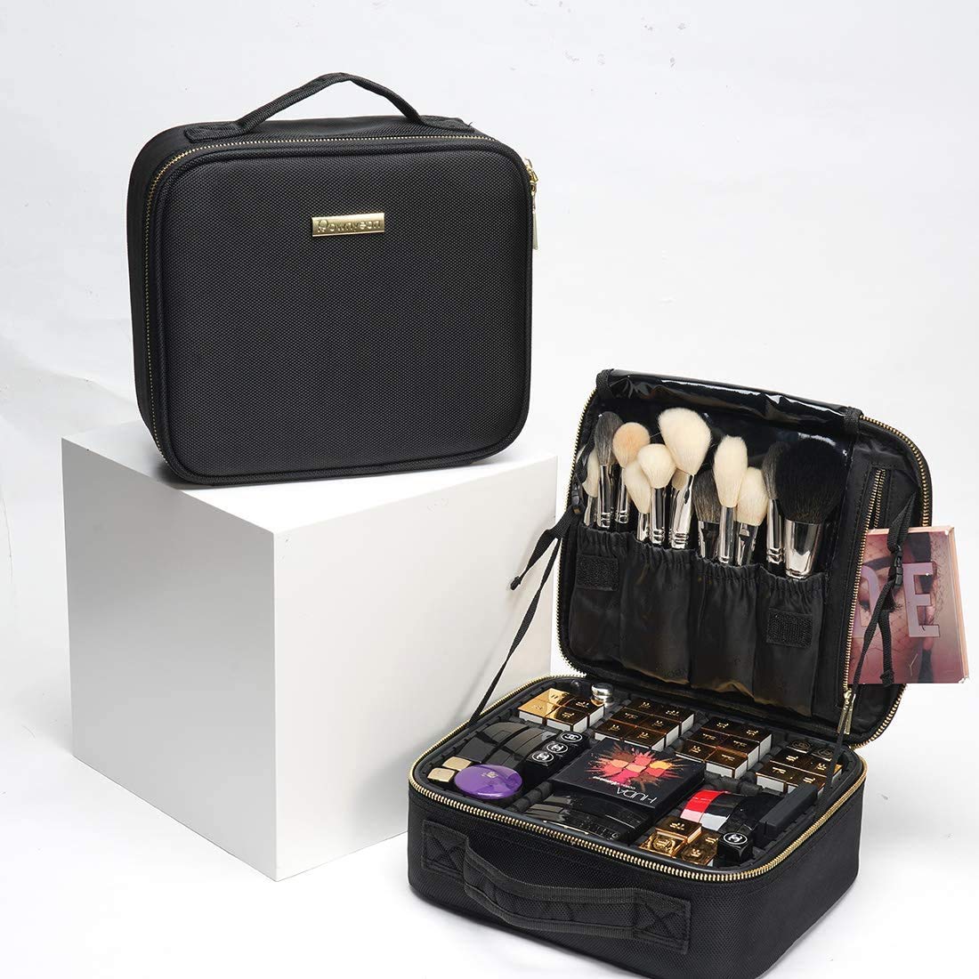 ROWNYEON Mini Makeup Train Case/Travel Makeup Case/Makeup Organizer Bag