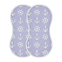 Anchor Muslin Baby Burp Cloths, Soft & Absorbent Cotton Burping Rags for Newborn Boys & Girls, 2 Pack