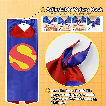 KARAZZO Superhero Capes Set and Wristbands Kids Costumes Halloween Christmas Cosplay Dress Up Gift for Boys Girls(8PCS)
