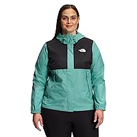 THE NORTH FACE Women's Waterproof Antora Jacket (Standard and Plus Size), TNF Black/Wasabi, 1X