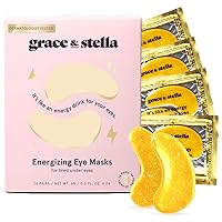 Under Eye Mask (Gold, 24 Pairs) Reduce Dark Circles, Puffy Eyes, Undereye Bags, Wrinkles - Gel Under Eye Patches - Gifts for Women - Birthday Gifts for Women - Vegan Cruelty Free