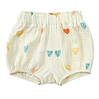 Baby Boys Girls Floral Printed Cotton Linen Bloomers Underwear Unisex Toddler Shorts Diaper Cover