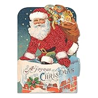 Punch Studio Vintage Santa Chimney Christmas Cards Set of 12 (46811)