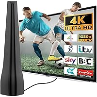 Digital Antenna for Smart tv, 2024 Upgraded Outdoor/Indoor HD Digital Portable TV Antenna with Signal Booster Long 560+ Miles Range Support All TV with 4K 1080p Antenna para TV-16.4ft Coaxial