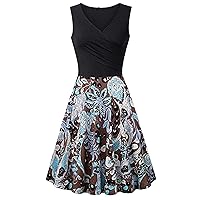 Womens Camisole Dress Knee Length Casual Sleeveless Trendy Crew Neck Dresses Relaxed Fit Tunic Party Dress