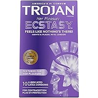 Trojan Her Pleasure Ecstasy Lubricated Condoms - 10 Count (Packaging May Vary)