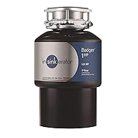 InSinkErator Garbage Disposal, Badger 1 HP, Power Series, 1 HP Continuous Feed,Black