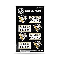 Rico Industries NHL Hockey Pittsburgh Penguins Vertical Tattoo Peel & Stick Temporary Tattoos - Eye Black - Game Day Approved!
