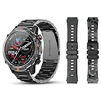 WalkerFit M6 Ultra Smart Watch Black Stainless Steel and Smart Watch Band 2 Packs