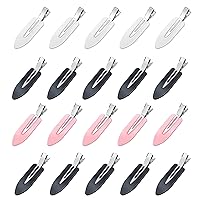 Hair Clips 20 Pcs No bend Hair Clips Makeup Hair Clips No Crease Hair Clip Creaseless Hair Clips for Salon Styling Flat Hair Clip for Women and Girls (10 Black, 5 White, 5 Pink)