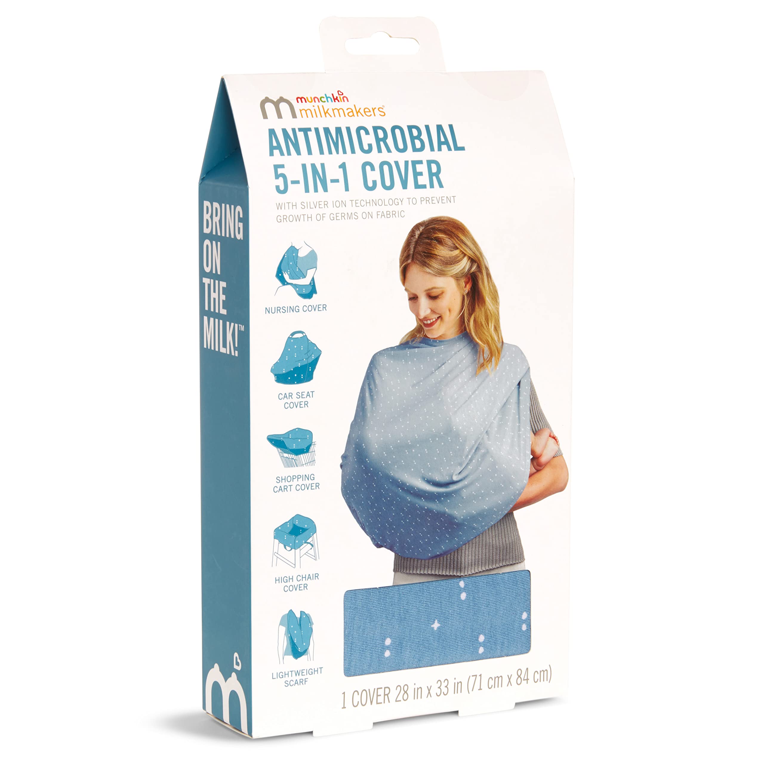 Munchkin Milkmakers Antimicrobial 5-in-1 Nursing Cover, Hipsteria Dots