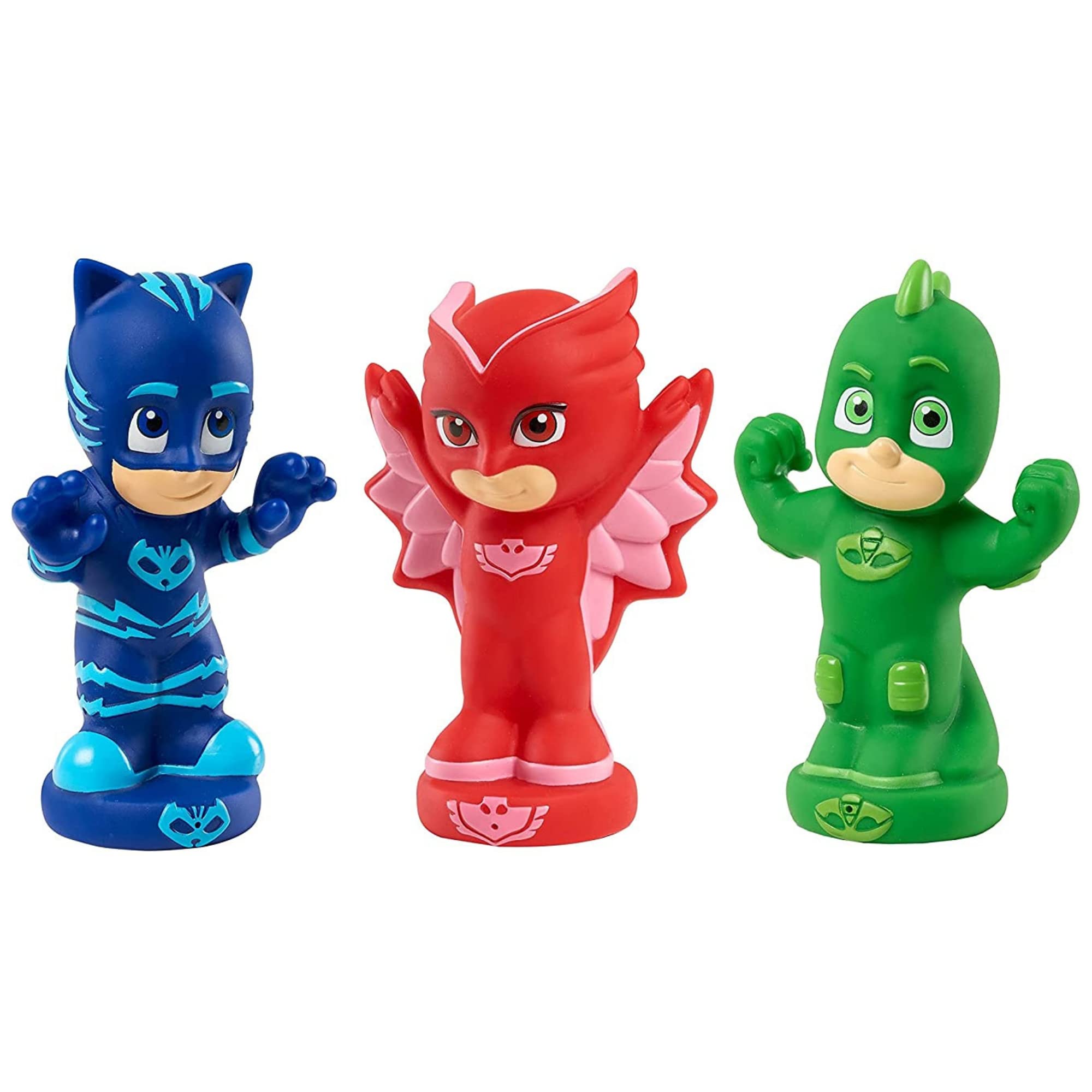 PJ Masks Bath Toy Set, Includes Catboy, Gekko, and Owlette Water Toys for Kids, Kids Toys for Ages 3 Up, Small Gifts and Presents by Just Play