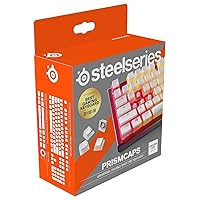 SteelSeries PrismCaps – Double Shot Pudding-style Keycaps – Durable PBT Thermoplastic – Compatible with Most Mechanical Keyboards – MX Stems – White (US Layout)