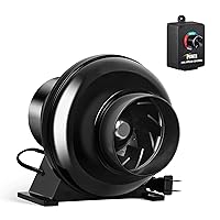 iPower 4 Inch 195 CFM Inline Duct Ventilation Fan with Speed Controller, Quiet Vent Blower for Hydroponics Grow Tent, Greenhouse Air Circulation, Upgrade