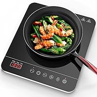 Aobosi Portable Induction Burner Cooktop 1800w Fast Efficient Cooking,Digital Sensor Touch LED Screen Countertop Burner,Electric Stove Cooker Black Crystal Glass Surface 9 Power