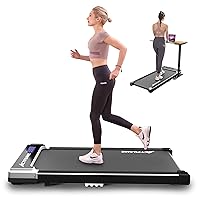 Walking Pad Under Desk, Portable Treadmill for Home and Office, 2 in 1 Walking Pad with Remote Control 265LB Capacity, 2.5HP Compact Treadmill with LED Display for Walking and Running