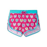 Hatley Girls' Pink Shibori Hearts Swim Shorts (Toddler/Little Big Kid)