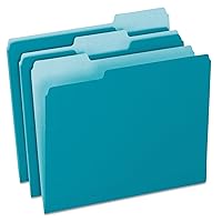 Pendaflex Two-Tone Color File Folders, Letter Size, 1/3 Cut, Teal, 100 Per box (152 1/3 TEA)
