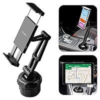 Car Cup Phone Holder - Adjustable Cup Holder Phone Mount Tablet Stand Automobile Phone Holder Universal Cradle for iPhone 13 Pro Max Mini 12 11 SE iPad Mini Galaxy S21 Ultra 5G Plus S20 Note20 Pixel