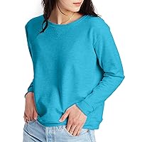 Hanes Womens Ecosmart V-notch Crewneck Sweatshirt, Fleece Pullover For, Bold Blue Heather, X-Large US