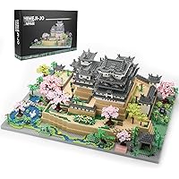 Japanese Micro Mini Building Blocks Sets for Adults Japan Himeji Castle with Cherry Blossoms Model Kit Architecture Landmarks Collection 10080 PCS, Collectible Toy Gift