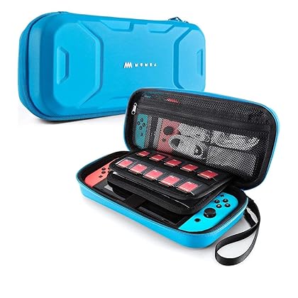 Mumba Carrying Case for Nintendo Switch OLED & Nintendo Switch, Deluxe Protective Travel Carry Case Pouch for Nintendo Switch Console & Accessories [Dual Protection] [Large Capacity] (Blue)