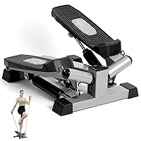 Stair Steppers for Exercise, Steppers for Exercise at Home, Hydraulic Mini Fitness Stepper with ResistancBands, 330lbs Weight Capacity，Stepper for Total Body Workouts.