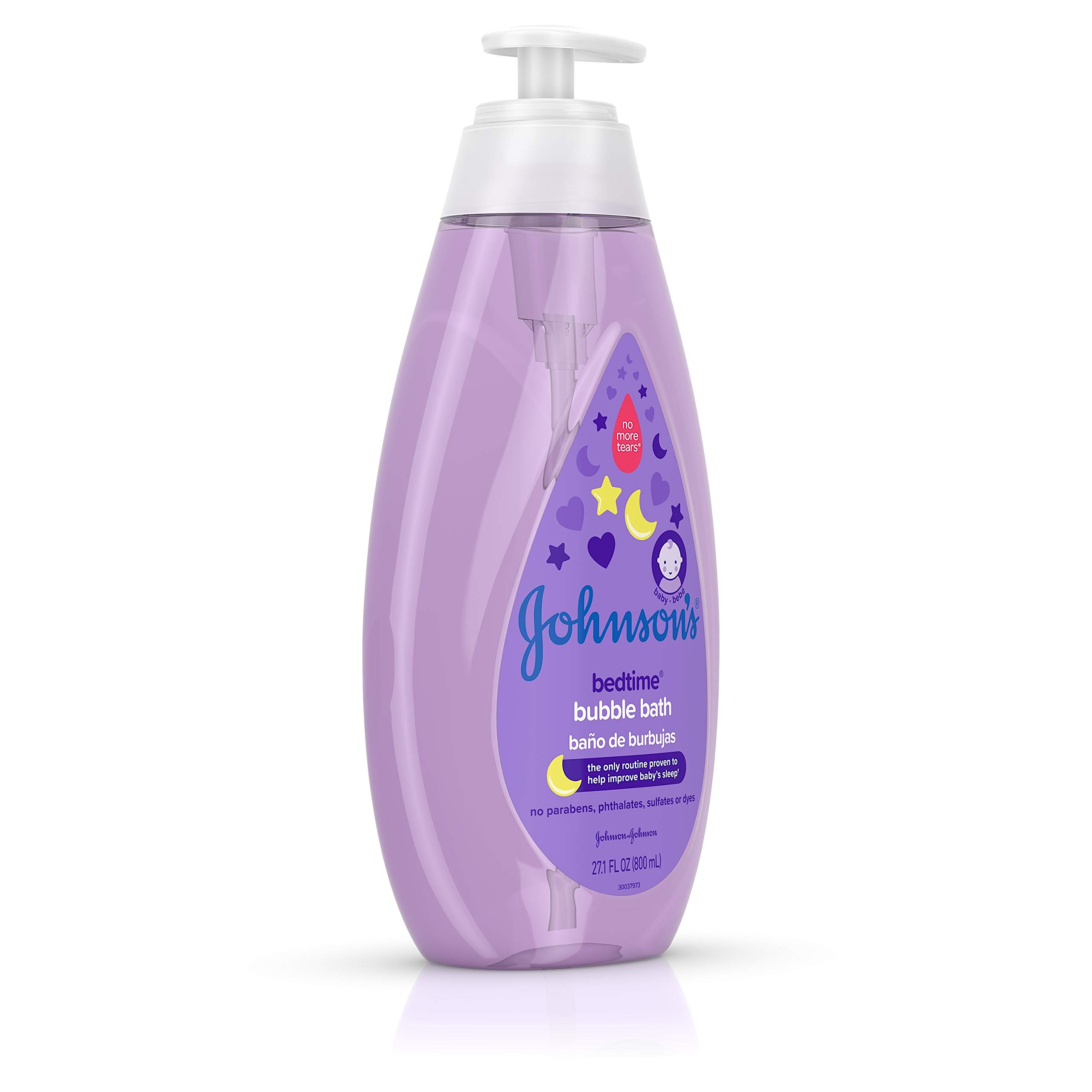 Johnson's Bedtime Baby Bubble Bath with Relaxing & Soothing NaturalCalm Aromas, Hypoallergenic, Gentle & Tear-Free Nighttime Bubble Bath for Babies, Kids & Toddlers, 27.1 fl. oz