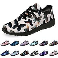 Butterfly Shoes for Women Men Running Shoes Womens Mens Lightweight Walking Tennis Sneakers Butterflies Shoes Gifts