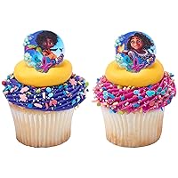 DecoPac Disney Encanto Rings, Cupcake Decorations Featuring Mirabel and Antonio, Multicolored 3D Food Safe Cake Toppers – 24 Pack