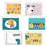 Canopy Street Adorable Dog Lover Note Cards / 24 Canine All Occasion Pet Greeting Cards / 3 1/2