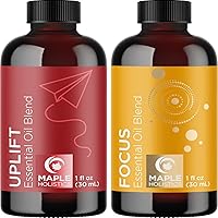 Uplift and Focus Essential Oils Set - Daytime Relaxing Essential Oil Blends for Diffuser with Citrus Essential Oils for Diffusers Aromatherapy and Travel
