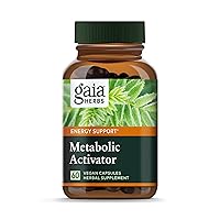 Gaia Herbs Metabolic Activator - Natural Energy Supplement for Metabolism Support - Made with Panax Notoginseng & Astragalus Extract - Free from Dairy, Soy & Gluten - 60 Capsules (60 Servings)