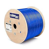 celertec CAT6 Shielded Ethernet Cable, 1000ft, FTP (Overall Foil Shield), 23AWG Solid Bare Copper, 550MHz, ETL Listed &CMR Riser Rated, Indoor, Bulk Ethernet Cable, Blue