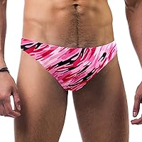 Men's Pink Camo Military Swimsuit Brief Bikini Swimwear Sexy Swimsuit Swimming Short Quick Dry