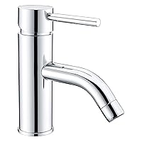 ANZZI Bravo Single Hole Single Handle Low-Arc Bathroom Sink Faucet in Commercial Polished Chrome Vessel Basin Sinks Waterfall Deck Mounted cUPC Lavatory Faucet Valve Included (L-AZ030)