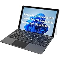 Arteck Microsoft Surface Go Type Cover, Ultra-Slim Portable Bluetooth Wireless Keyboard with Touchpad for 3 (2021), 2 (2020) and Built-in Rechargeable Battery