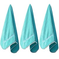 Microfiber Gym Towels for Exercise Fitness, Sports, Workout, 380-GSM 15-Inch x 31-Inch Bath Towels (3 Pack, Green)