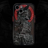 Cool Gladiator Phone Case with 3D Embossed Compatible for iPhone 15 Clear Frosted Trendy Phone Case