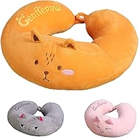 Gentlepaw] Kids Neck Pillow for Traveling, Airplanes, Car Seat Sleeping Neck Support Pillow for 8-12 Y/O Children, Teens, Adults (Orange, 12.2 X 11.0 X 4.7 Inch)