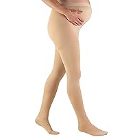 Truform 20-30 mmHg Maternity Compression Pantyhose, Tummy Support for Pregnant Belly, Beige, Medium (1757BG-M)