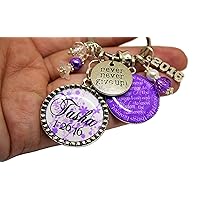 Personalized Never Never Give Up sobriety gift key chain months years clean sober serenity prayer sponser recovery gift just for today one day at a time