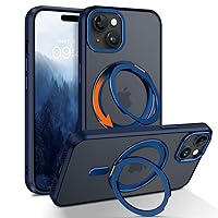 YINLAI Case for iPhone 15 Plus & iPhone 14 Plus 6.7-Inch,Magnetic[Compatible with Magsafe] with 360° Rotatable Ring Holder Kickstand Slim Transparent Men Women Shockproof Protective Phone Cover,Blue