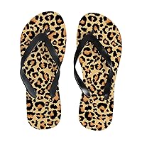 Vantaso Slim Flip Flops for Women Leopard Realistic Animal Skin Yoga Mat Thong Sandals Casual Slippers