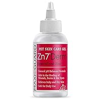 Maxi-Guard Pet Skin Care Gel Zn7 Derm with Neutralized Zinc for Dogs, Cats, Bovine, Exotics and Companion Animals (2oz), red/White