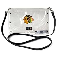 Littlearth womens NHL Chicago Blackhawks Clear Envelope Purse with Black Fashion Strap, Clear, 10